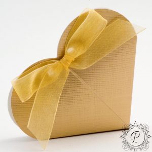 Gold Heart Wedding Favour Box