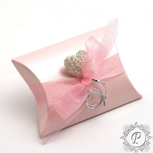 Pink Satin Pillow Bustina Wedding Favour Box