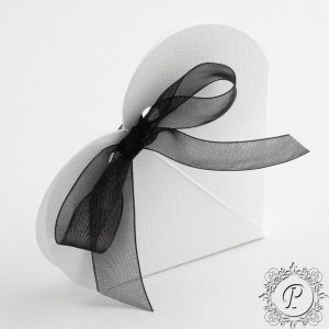 White Heart Wedding Favour Box
