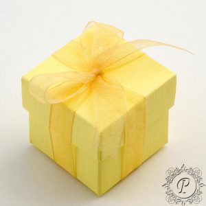 Yellow Cube Corpercio Wedding Favour box